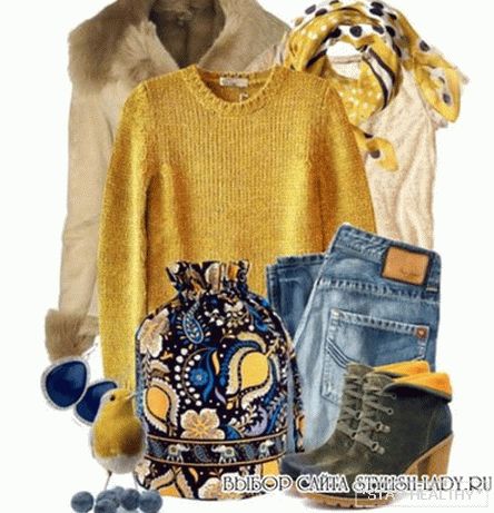 Какво да носите жълто свитер, фото