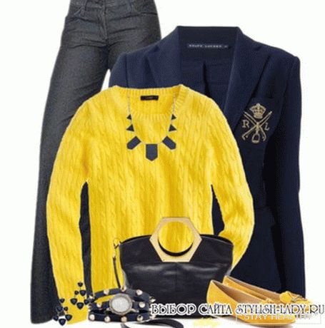 Какво да носите жълто свитер, фото